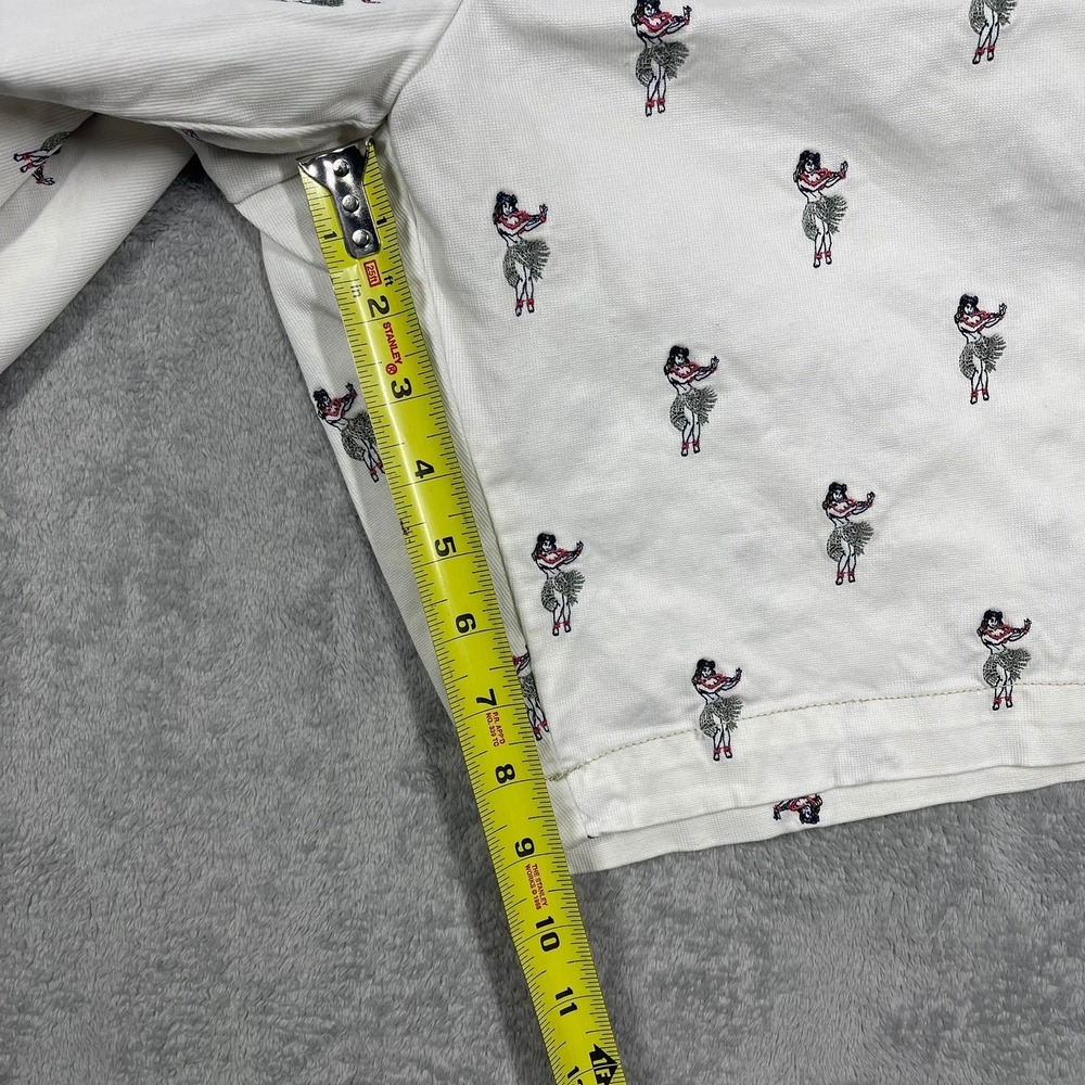 Tommy Bahama Chino Shorts Mens 40 White Hula Girl‎ Embroidered Stretch READ - Picture 3 of 7